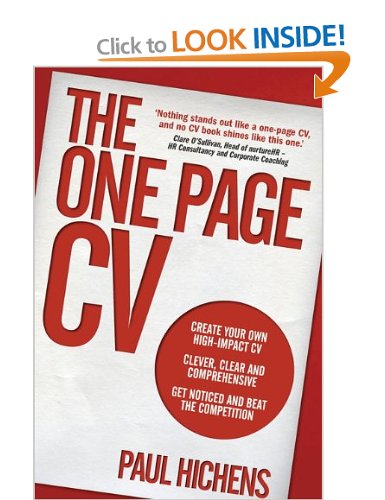 Preview The One Page CV - New Book by Paul Hichens